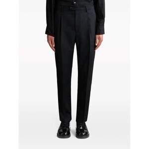 NEW ETRO paisley floret print straight-leg trousers in black